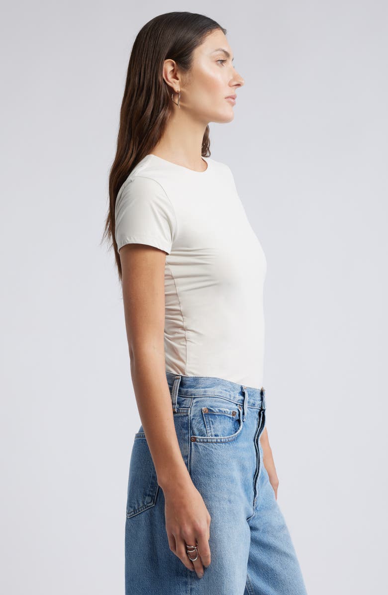 Open Edit Smooth Edit Lite Cap Sleeve T-Shirt, Alternate, color, Pumice