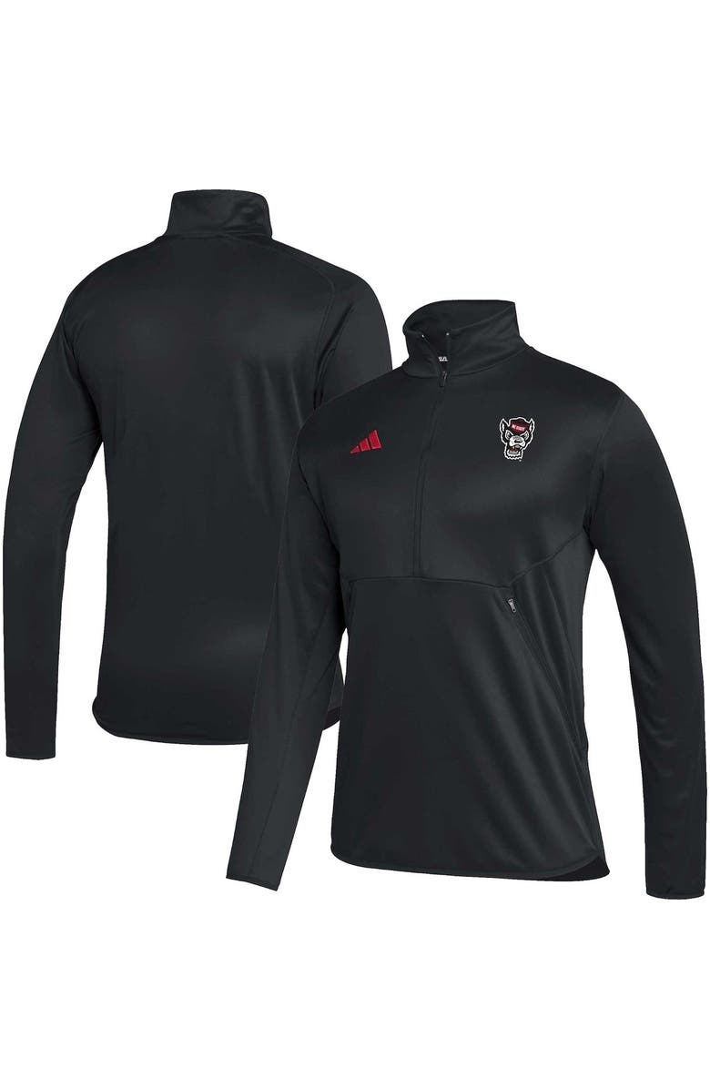 adidas Men's adidas Black NC State Wolfpack 2023 Sideline AEROREADY Half-Zip Top, Alternate, color, 