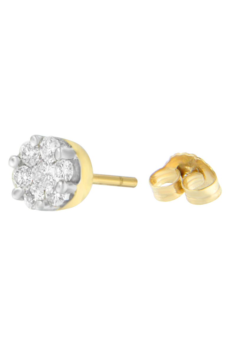 14K Yellow Gold 3/4 Ct Round Diamond Stud Earring, Alternate, color, Yellow