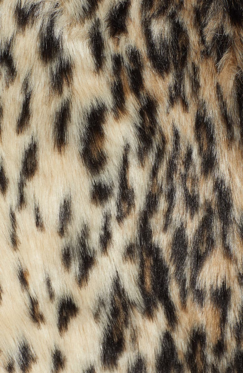cupcakes and cashmere Leopard Faux Fur Coat, Alternate, color, 