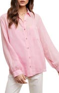WISHLIST Chiffon Button Front Shirt with Cami