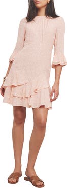 MINT VELVET Floral Print Ruffle Mini Dress