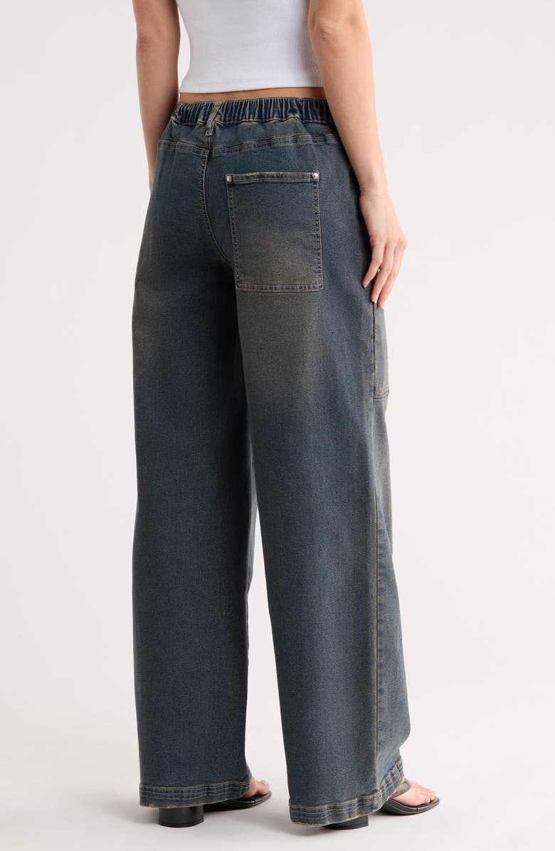 Madden Girl Wide Leg Utility Jeans, Alternate, color, Tinted Wash