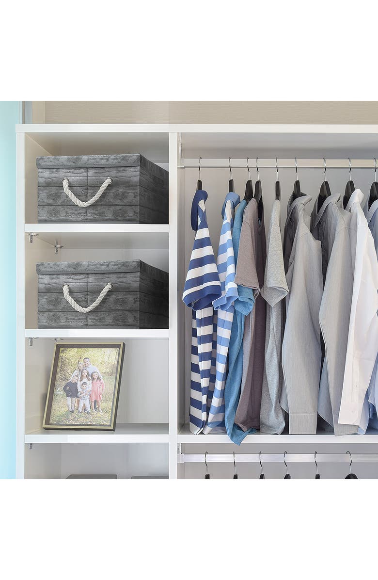 SORBUS Grey Wooden Pattern Storage Box - Set of 2, Alternate, color, Grey