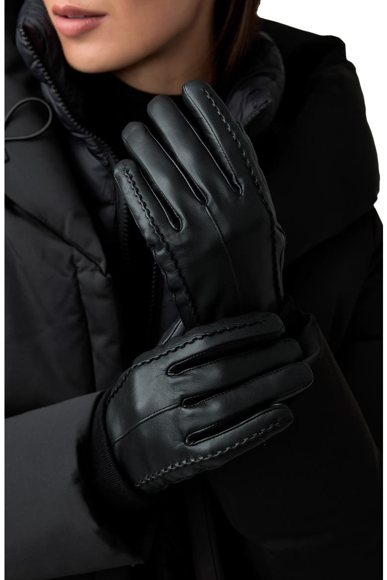 Leather Gloves, Alternate, color, BLACK