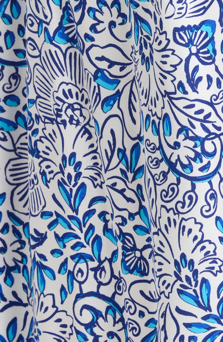 SUGARLIPS Mize Floral Mavis Crisscross Midi Dress, Alternate, color, White Blues