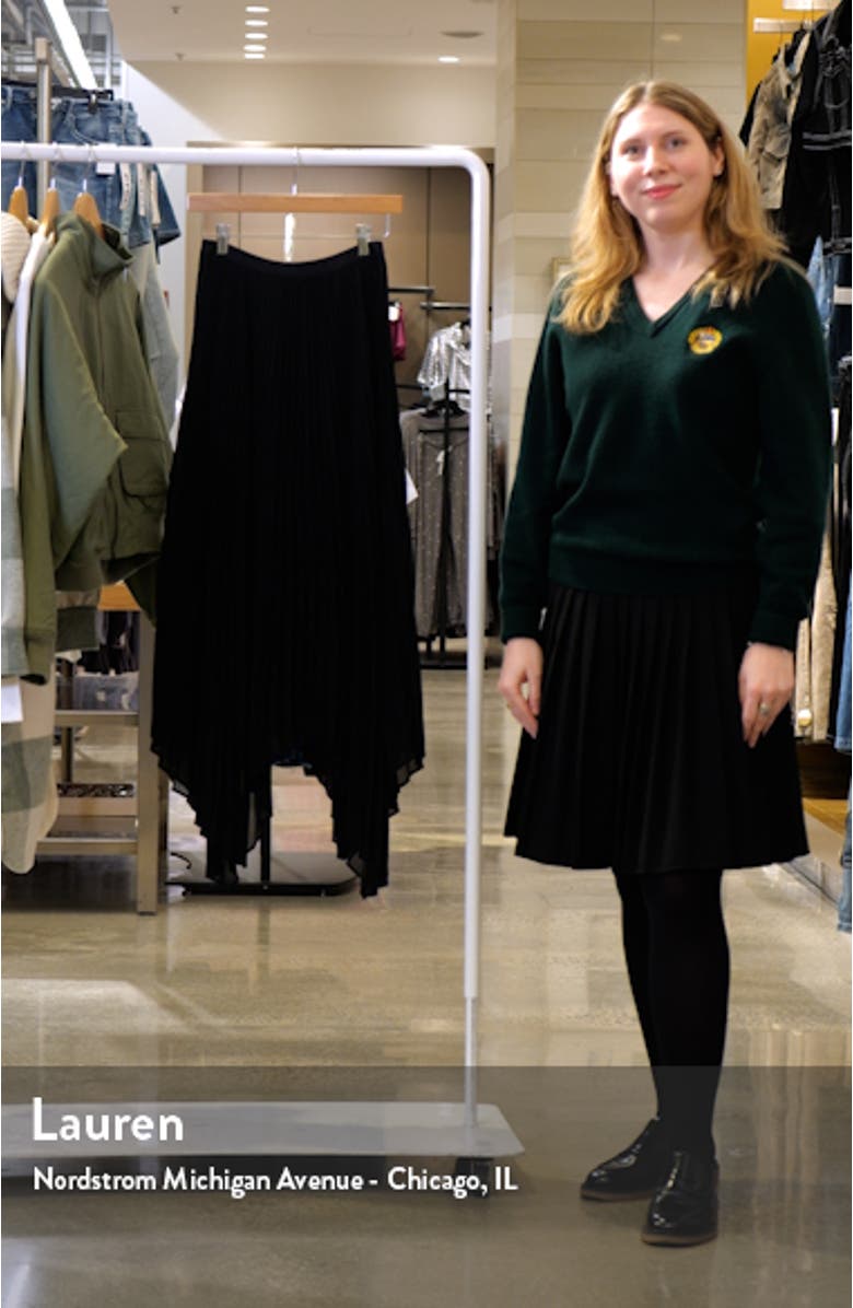 Pleated Handkerchief Hem Chiffon Skirt, sales video thumbnail