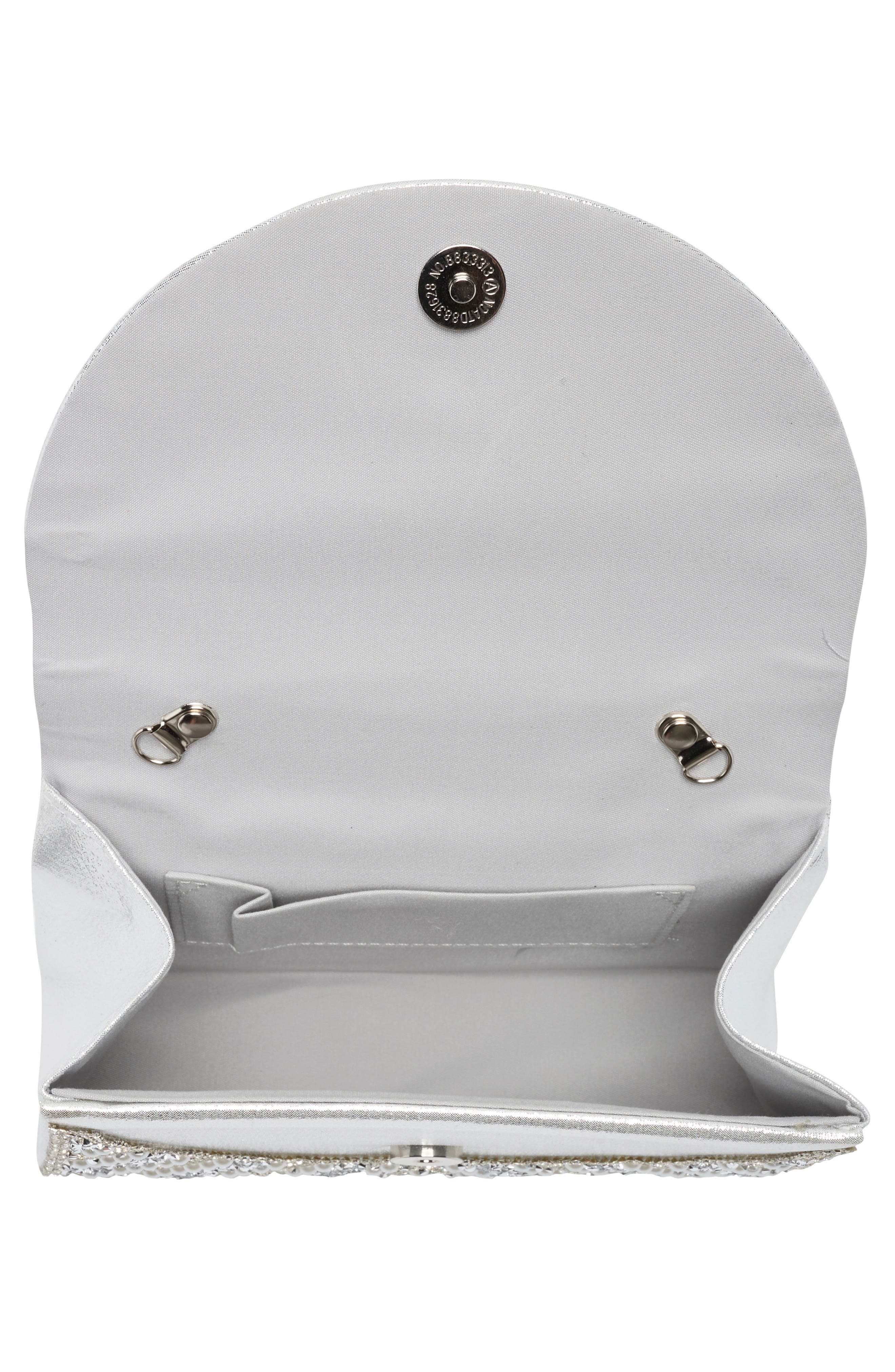 ALESSIA BIANCHI Jeweled Crystal Clutch, Alternate, color, Silver