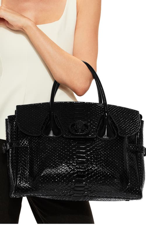 Kurt Geiger London Chelsea Snakeskin Embossed Tote In Black