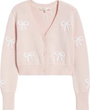 LoveShackFancy Kids' Jayne Bow Embellished Cardigan