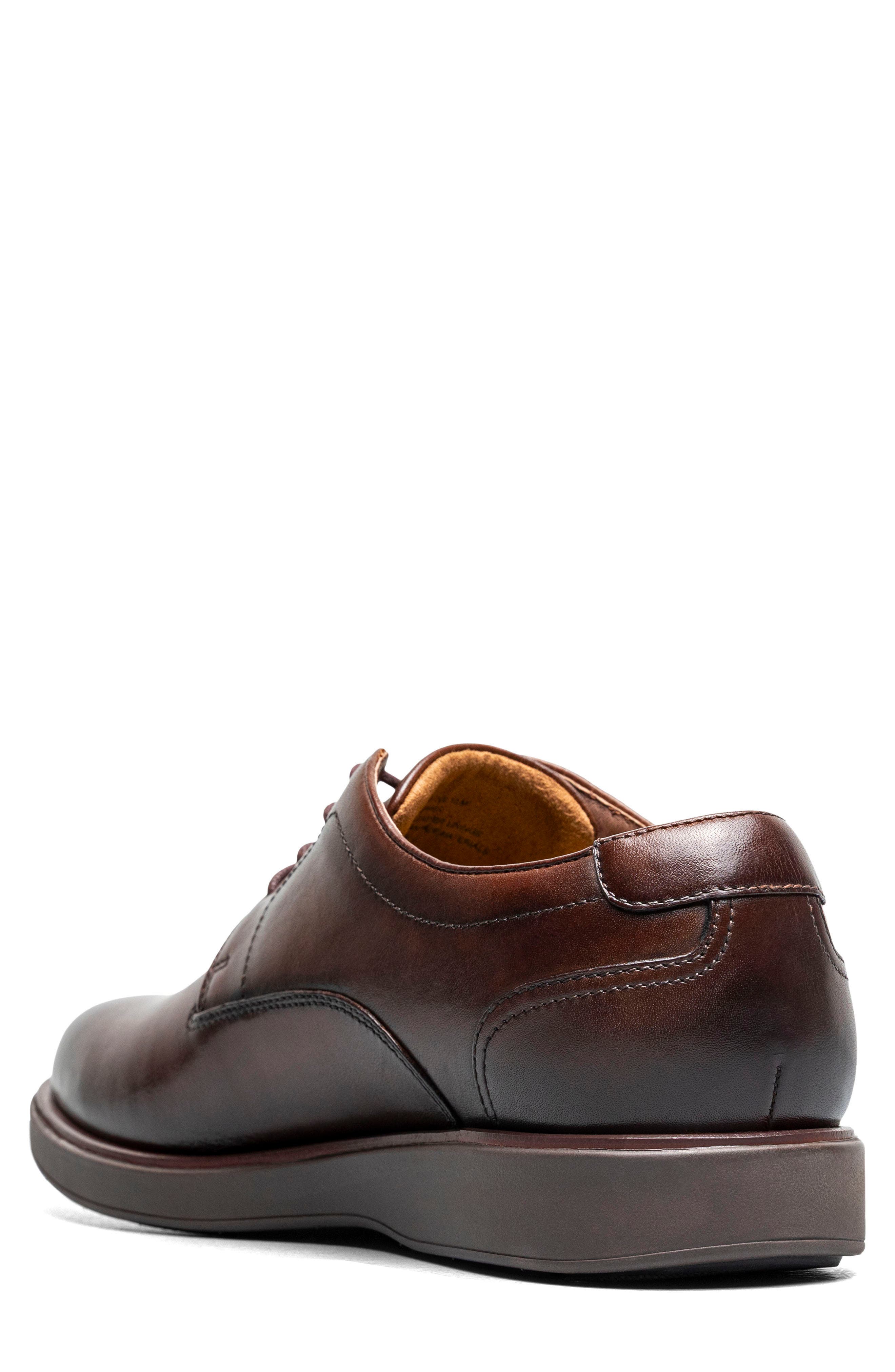 Avenue Plain Toe Leather Derby, Alternate, color, BROWN