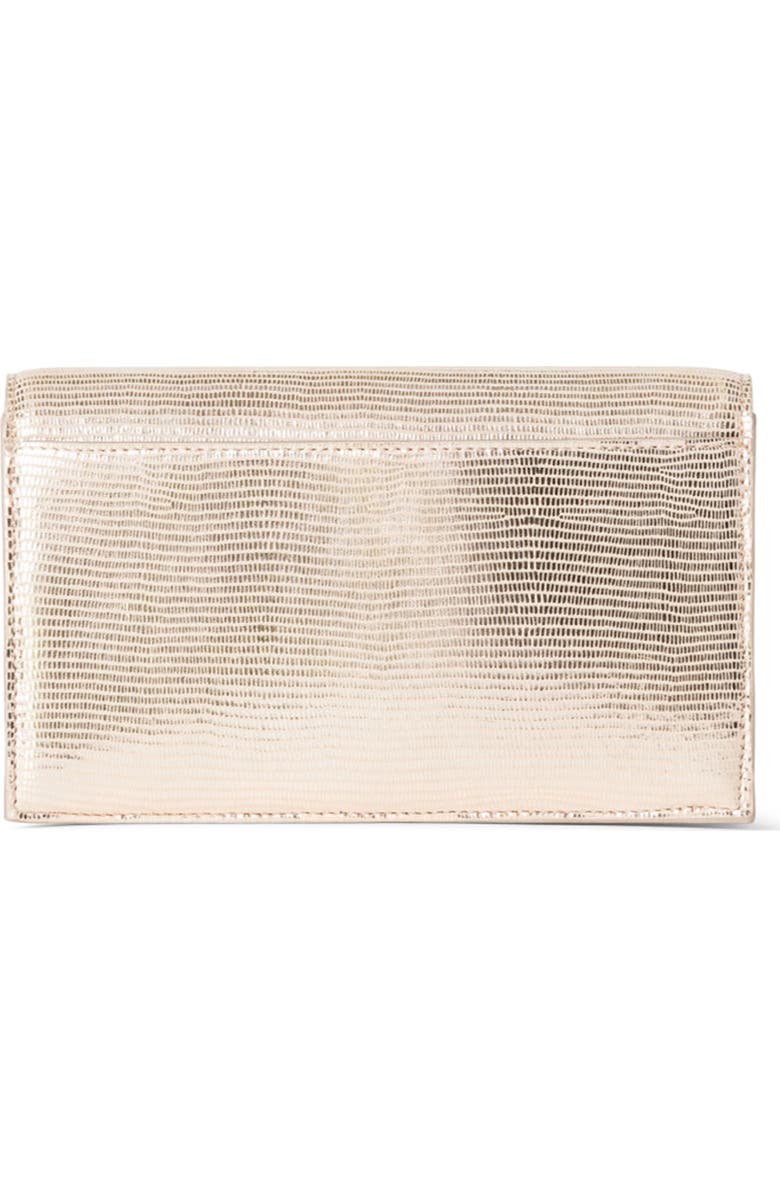 Akris Anouk Metallic Lizard Embossed Leather Crossbody Bag, Alternate, color, Stucco Metallic