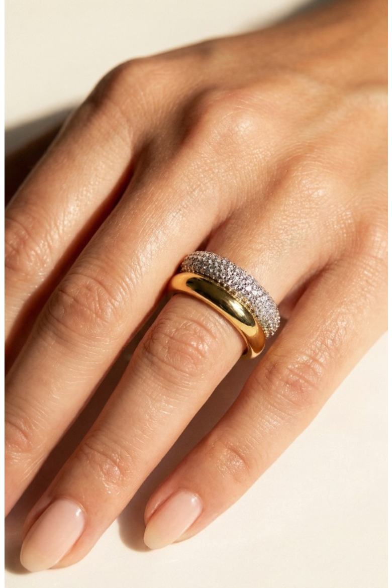 Double Donut Ring, Alternate, color, Gold