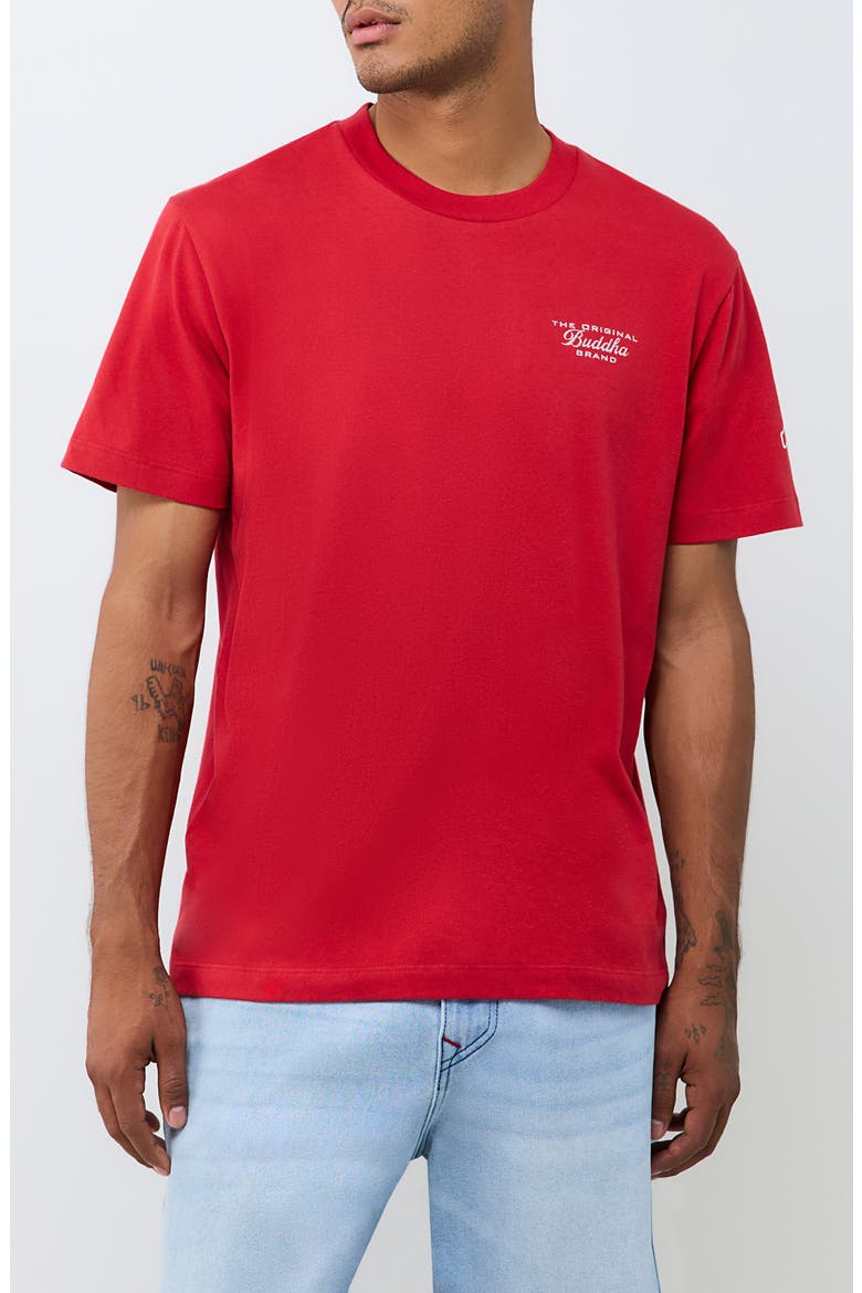 Envision Script Buddha Graphic T-Shirt, Main, color, TRV RED