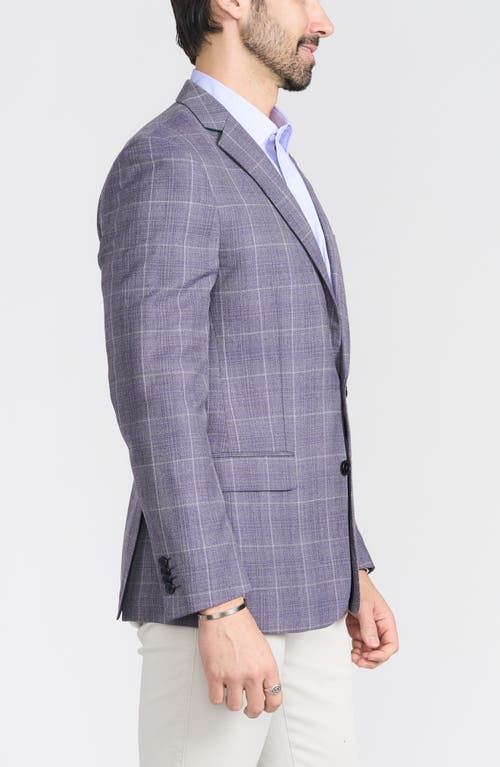 Cricketeer Grey Plaid Wool Blend Blazer In Lavender