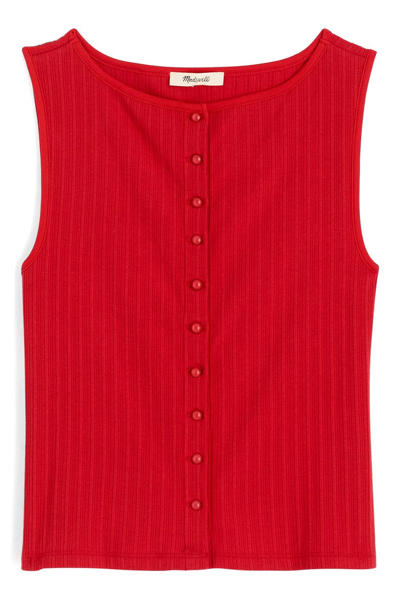 Rib Crewneck Vest Tank, Main, color, CHERRY RED