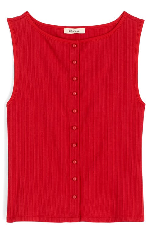 Madewell Ribbed Crewneck Vest Tank In Red
