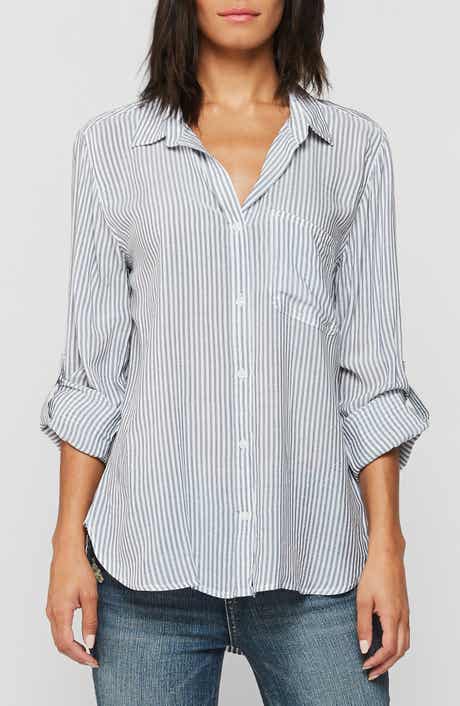 VELVET HEART Striped Hi-Lo Button Down Shirt