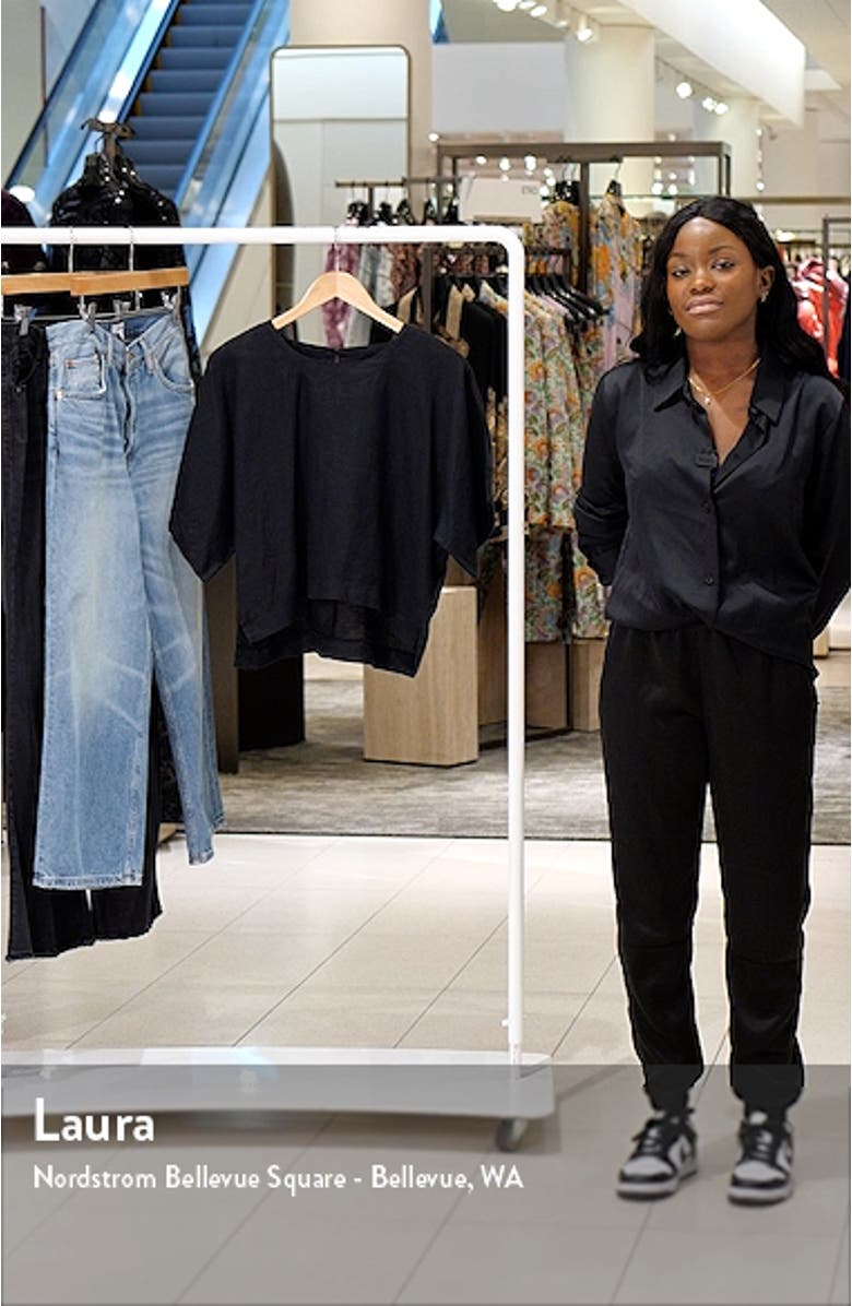 Drop Shoulder Boxy Linen Top, sales video thumbnail