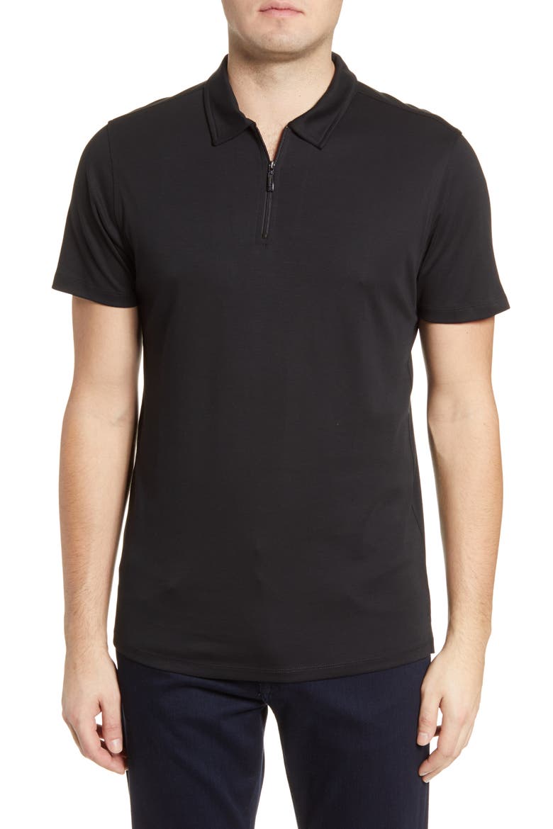 Georgia Zip Polo, Main, color, BLACK