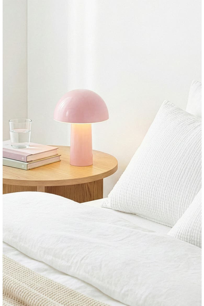 Celia 10" Portable Touch-Controlled Outdoor Patio Mushroom Table Lamp, Alternate, color, Pink