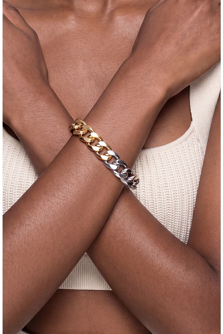 Mixed Metal Chain Bracelet, Alternate, color, MIXED METAL