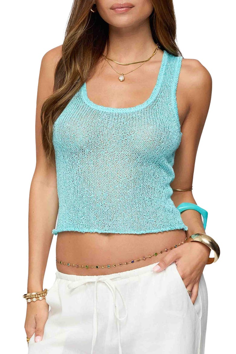 Eleora Sequin Knit Tank, Main, color, BLUE