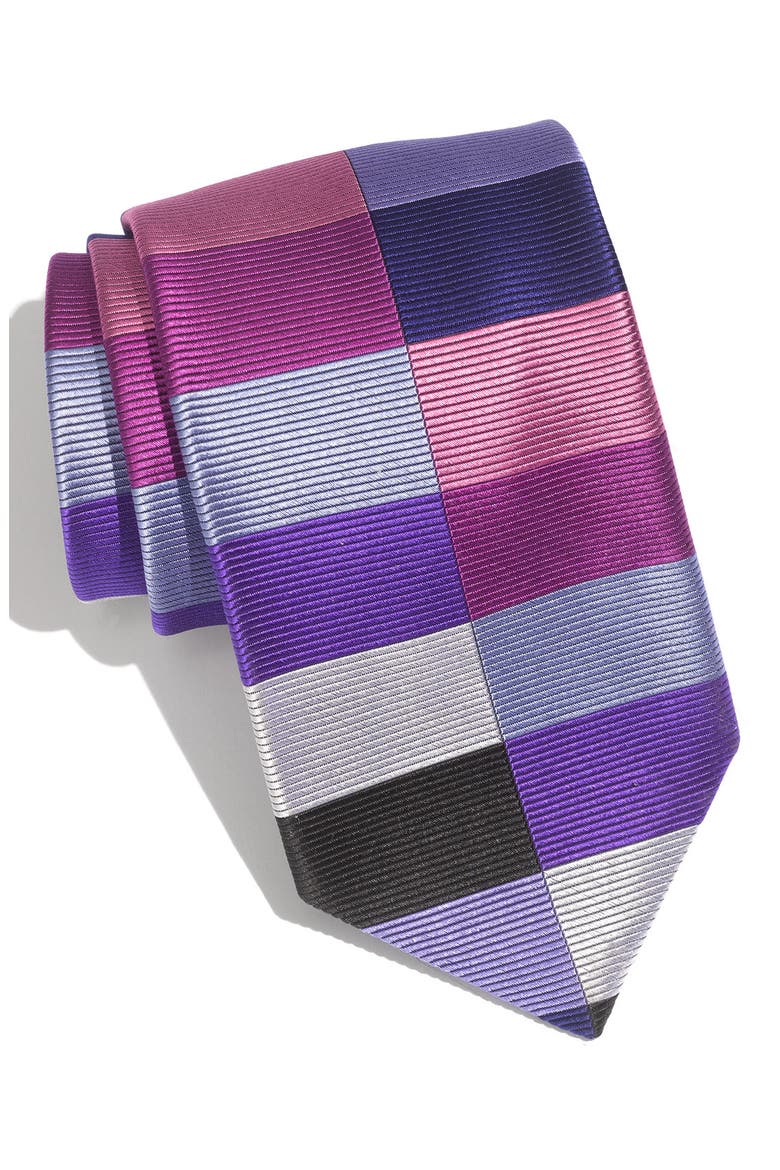 'Split Harlequin' Woven Silk Tie, Main, color, PINK MULTI