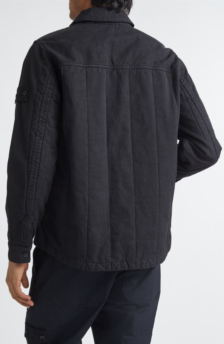 Stone Island Cotton & Flax Jacket, Alternate, color, Black