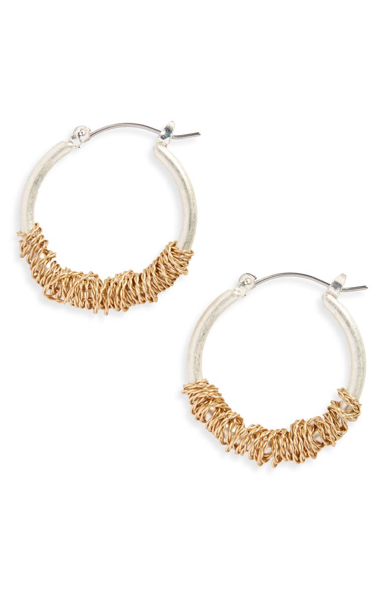 Canvas Jewelry Wrapped Hoop Earrings, Main, color, 