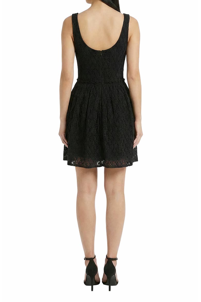 Jacquard Flare Minidress, Alternate, color, BLACK
