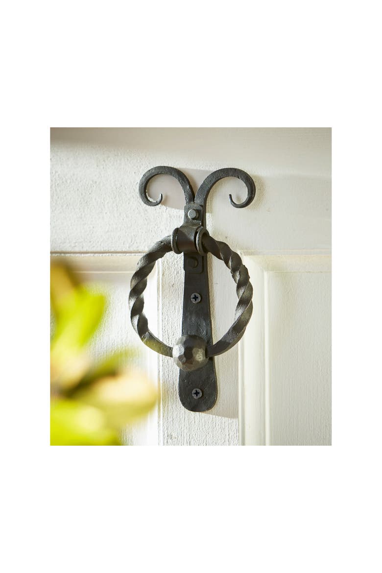Mariposa Black Iron Forged Door Knocker Summer Wall Art, Alternate, color, Black
