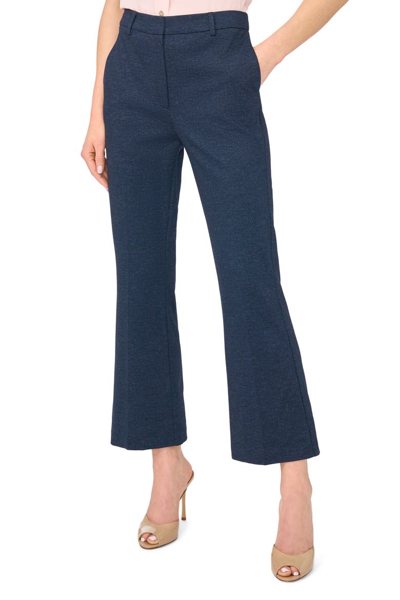 Tailored High Waist Crop Flare Leg Pants, Main, color, INDIGO NAVY
