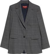 Max Mara Studio David Glen Plaid Wool Blend Blazer