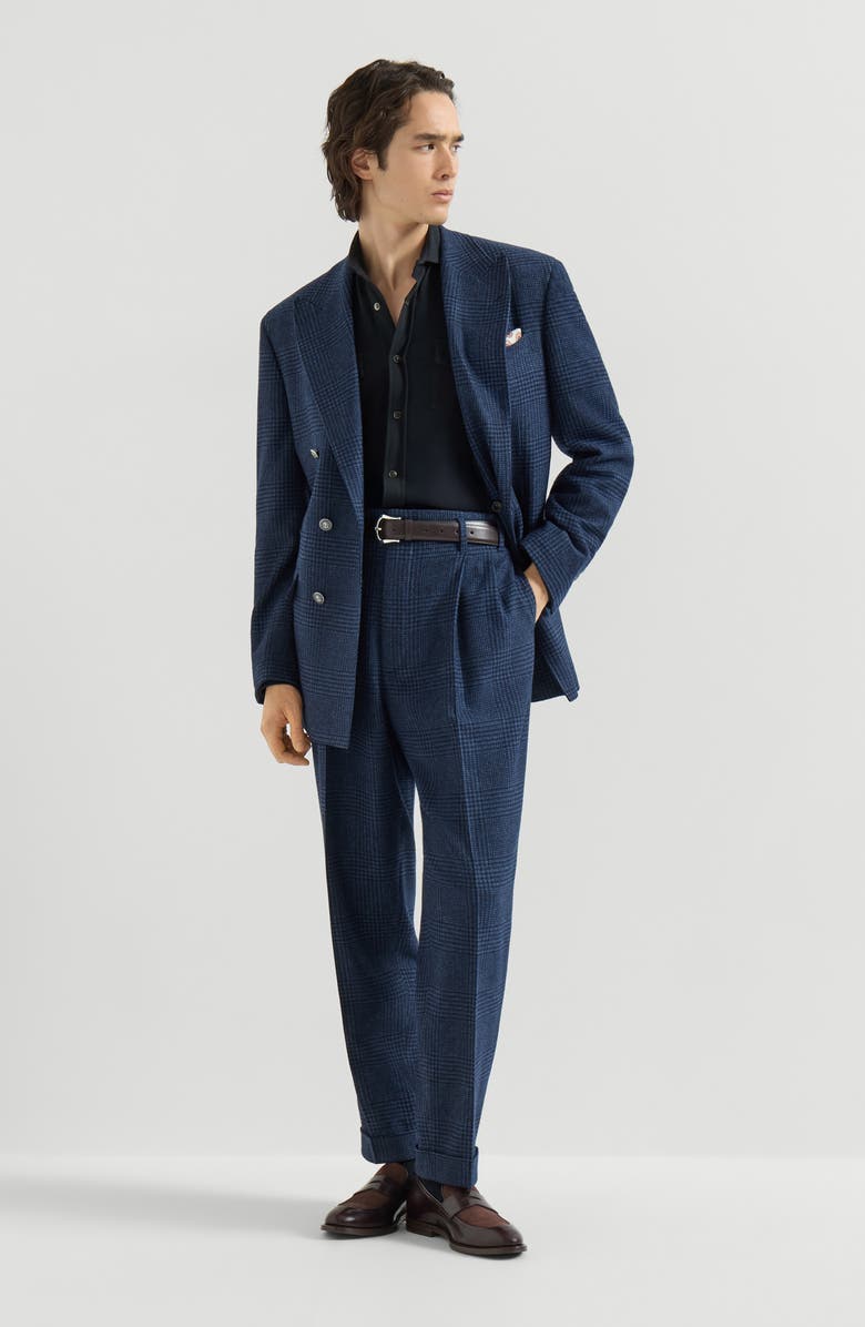 Brunello Cucinelli Cotton piqué western shirt, Alternate, color, Navy Blue