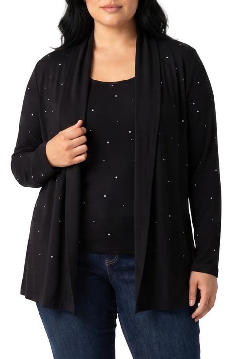 Embellished Draped Cardigan