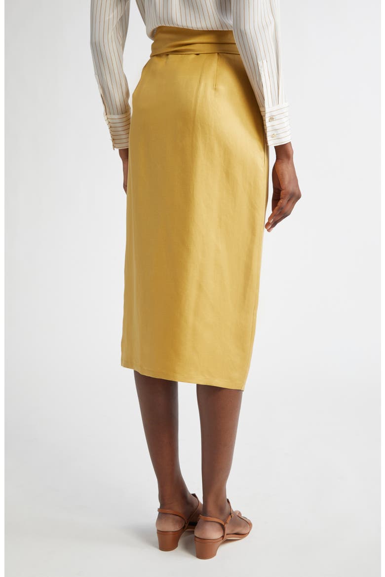 Tequila Linen & Silk Wrap Skirt, Alternate, color, YELLOW