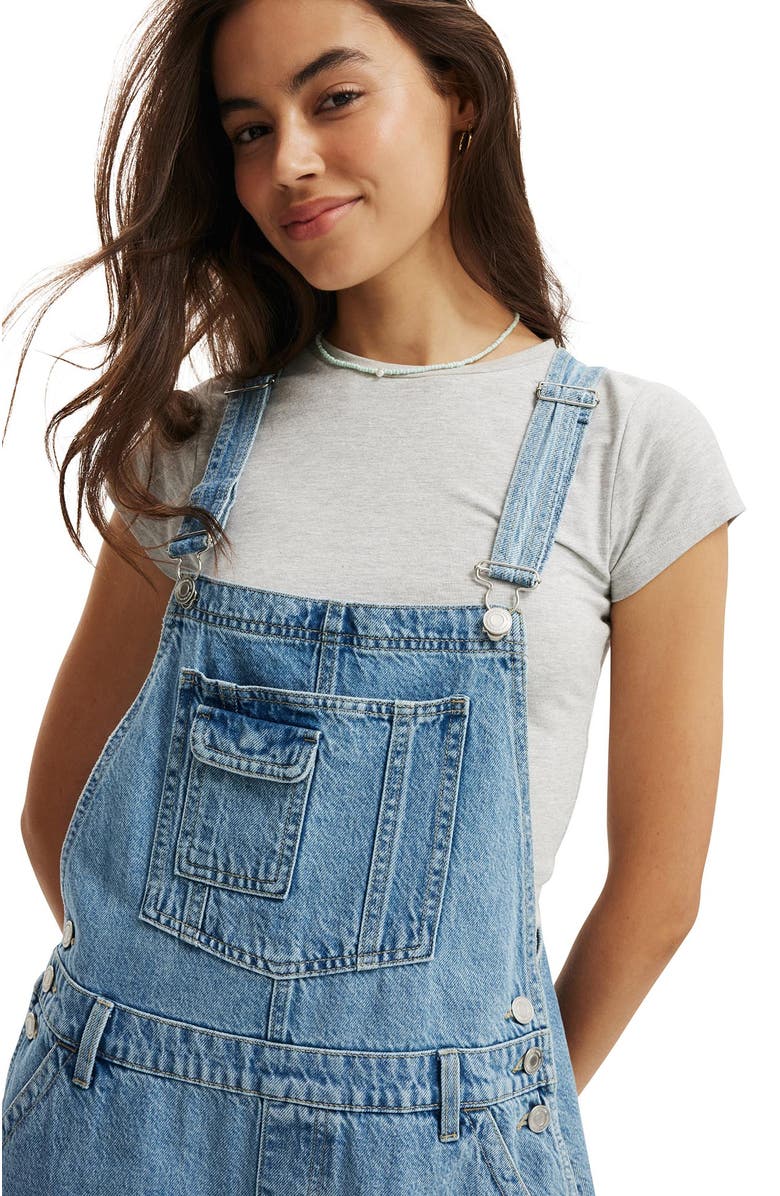 Cotton On Women's Short Denim Overall, Alternate, color,