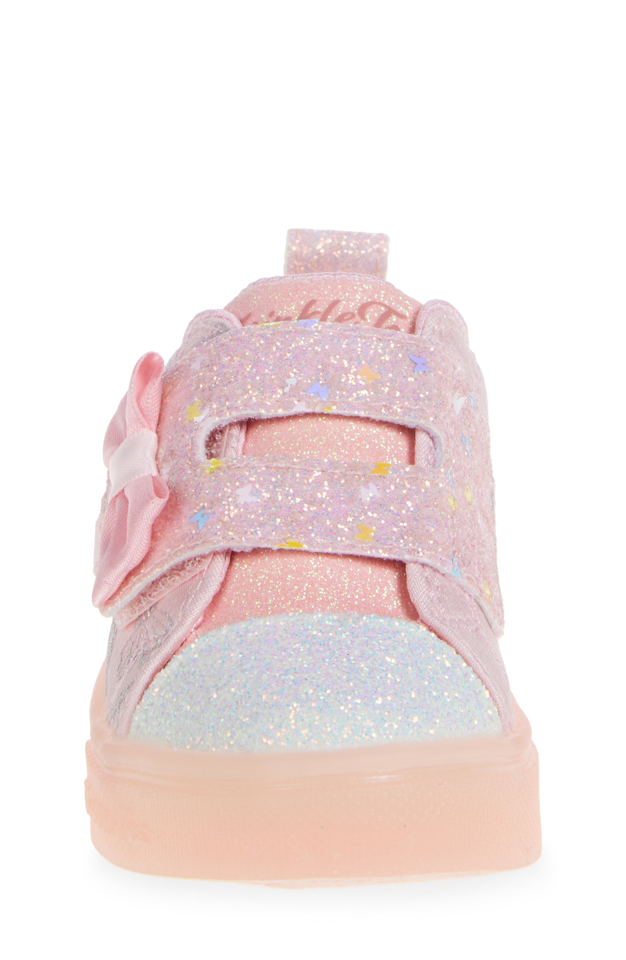 SKECHERS Kids' Twinkle Sparks Light-Up Glitter Sneaker, Alternate, color, Rose Gold