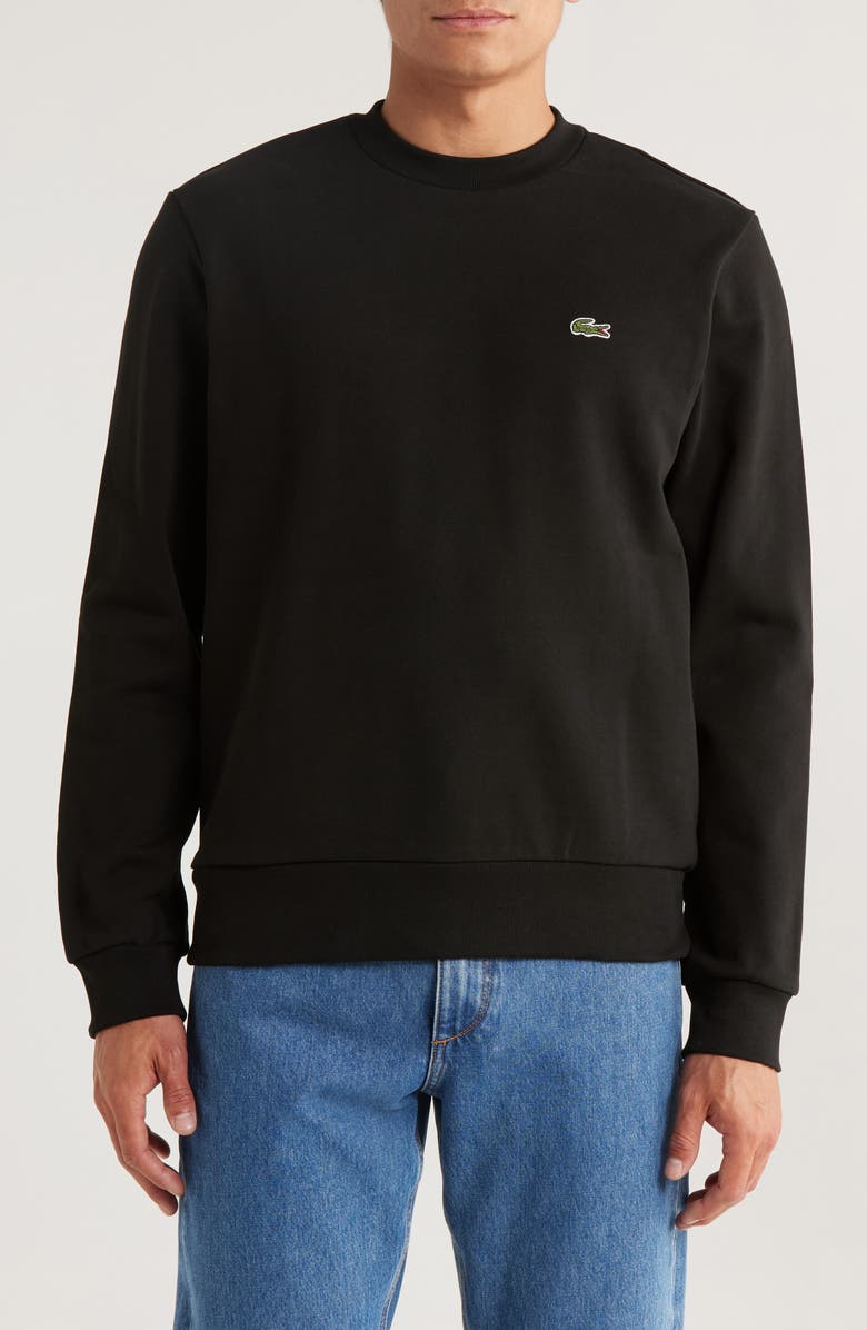 Lacoste Crewneck Fleece Pullover Sweatshirt, Main, color,