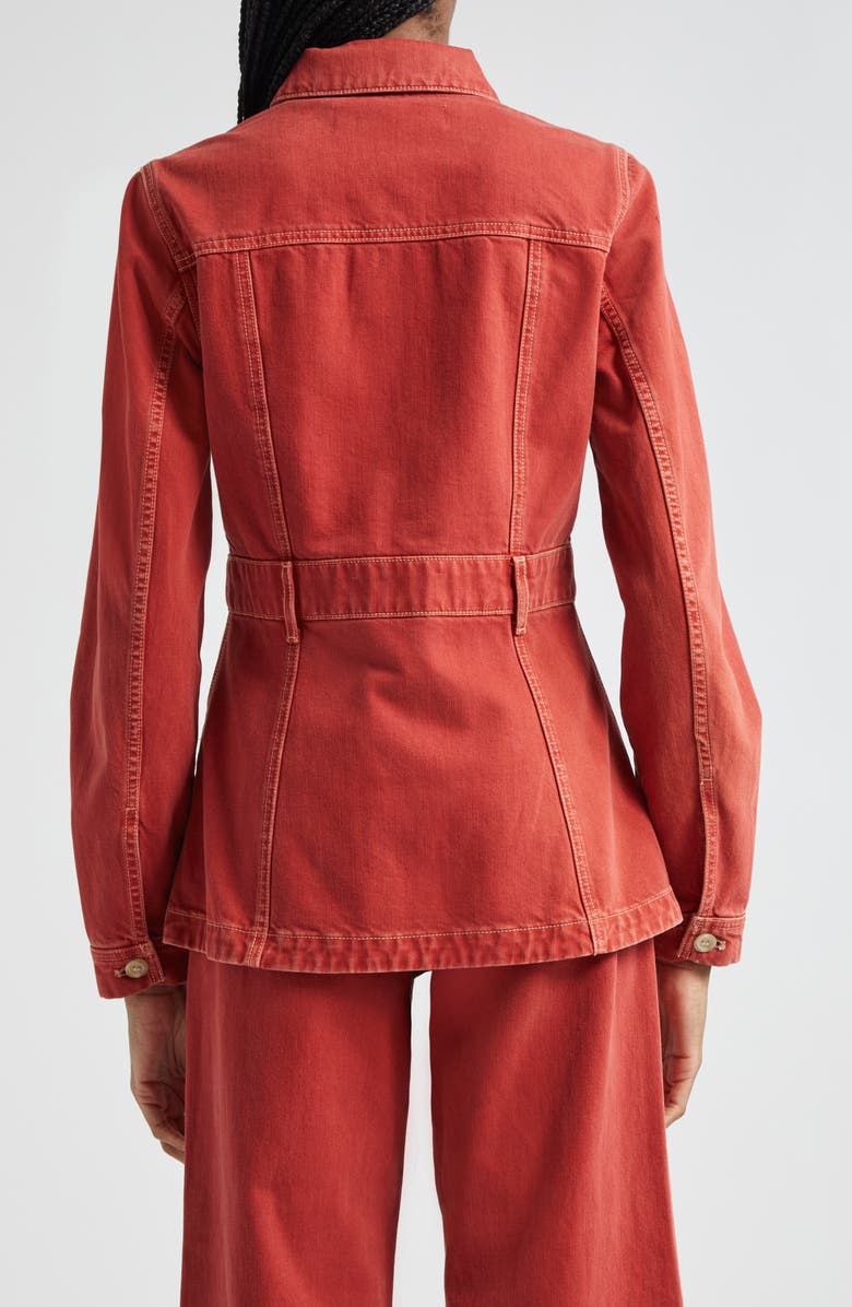 Veronica Beard Anzu Topstitch Detail Cotton Jacket, Alternate, color, 