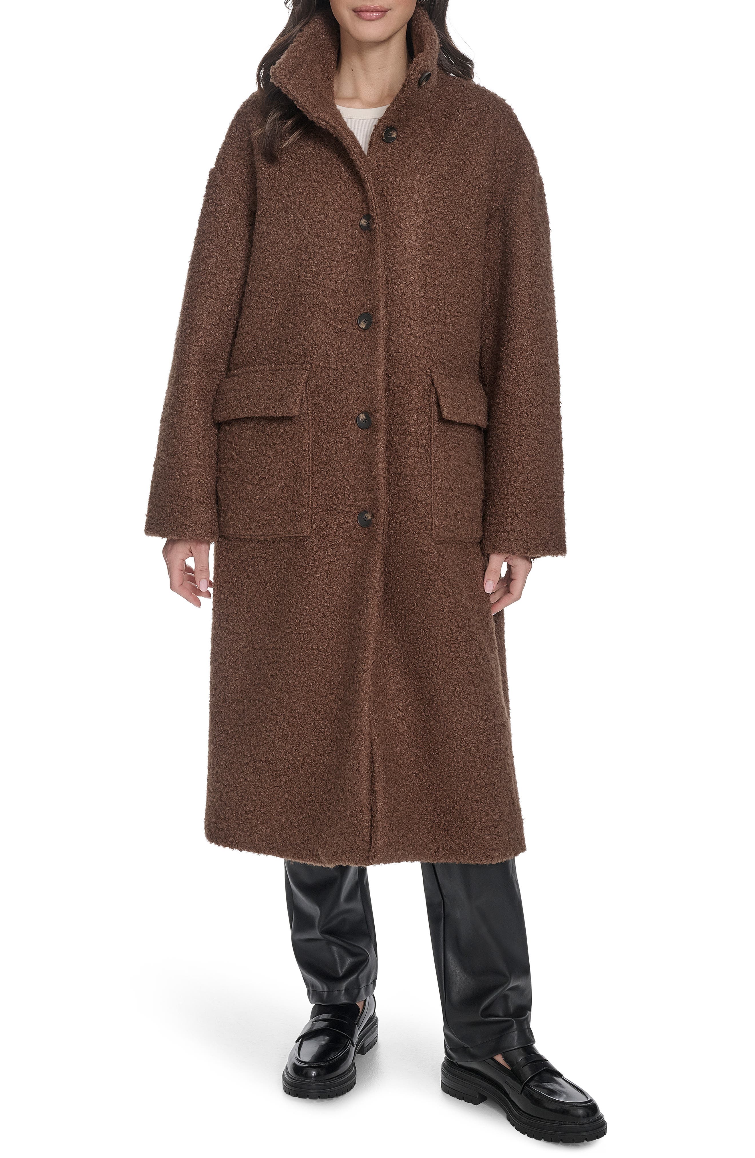 Boucle Longline Cocoon Car Coat - image 3