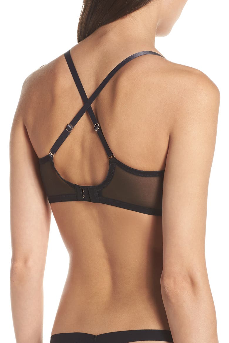 Uptown Convertible Underwire Demi Bra, Alternate, color, BLACK