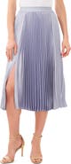 Halogen® Pleated Slit Hem Midi Skirt