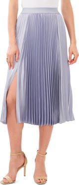 Halogen® Pleated Slit Hem Midi Skirt