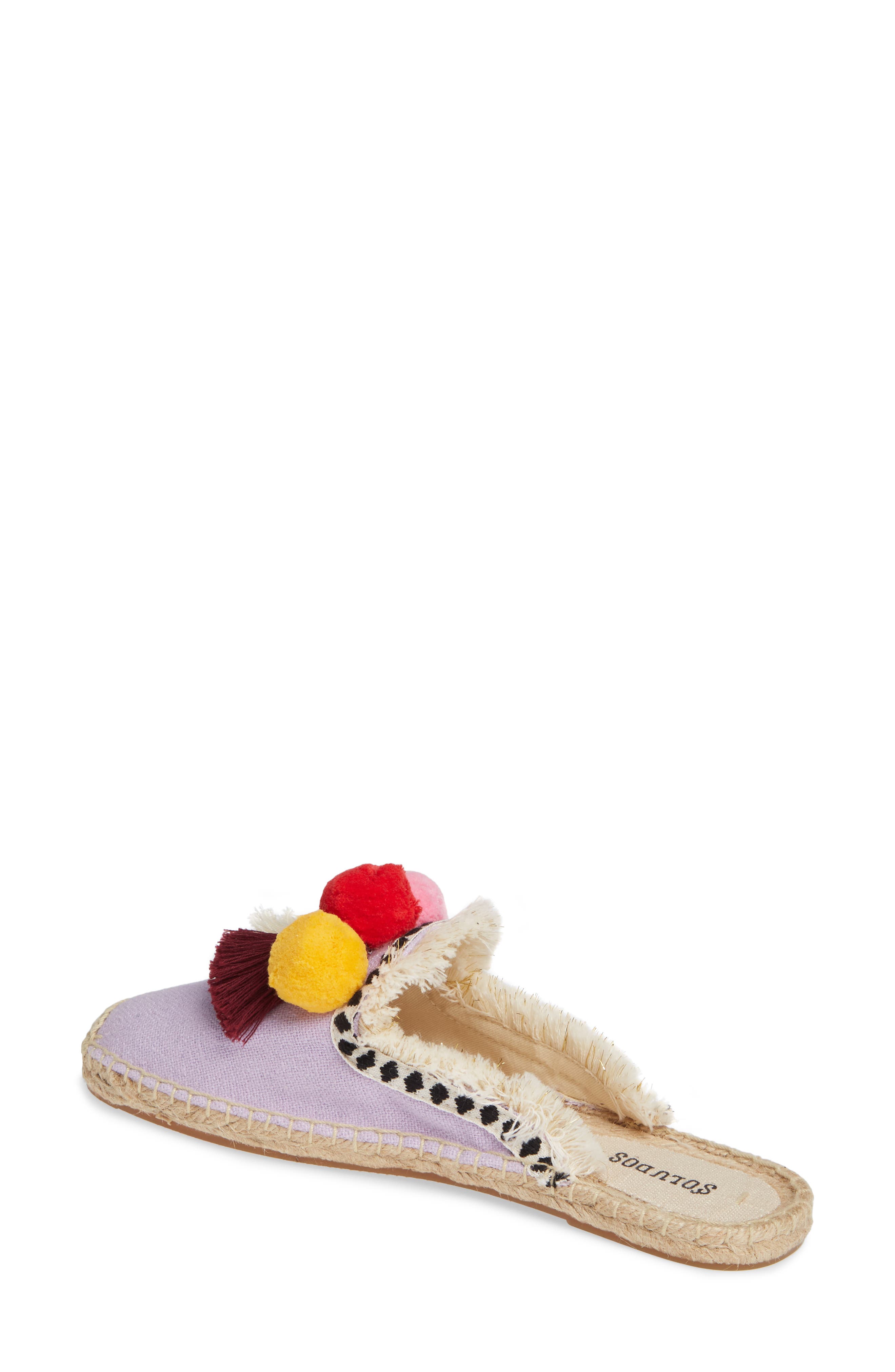 Pompom Espadrille Mule, Alternate, color, LILAC FABRIC