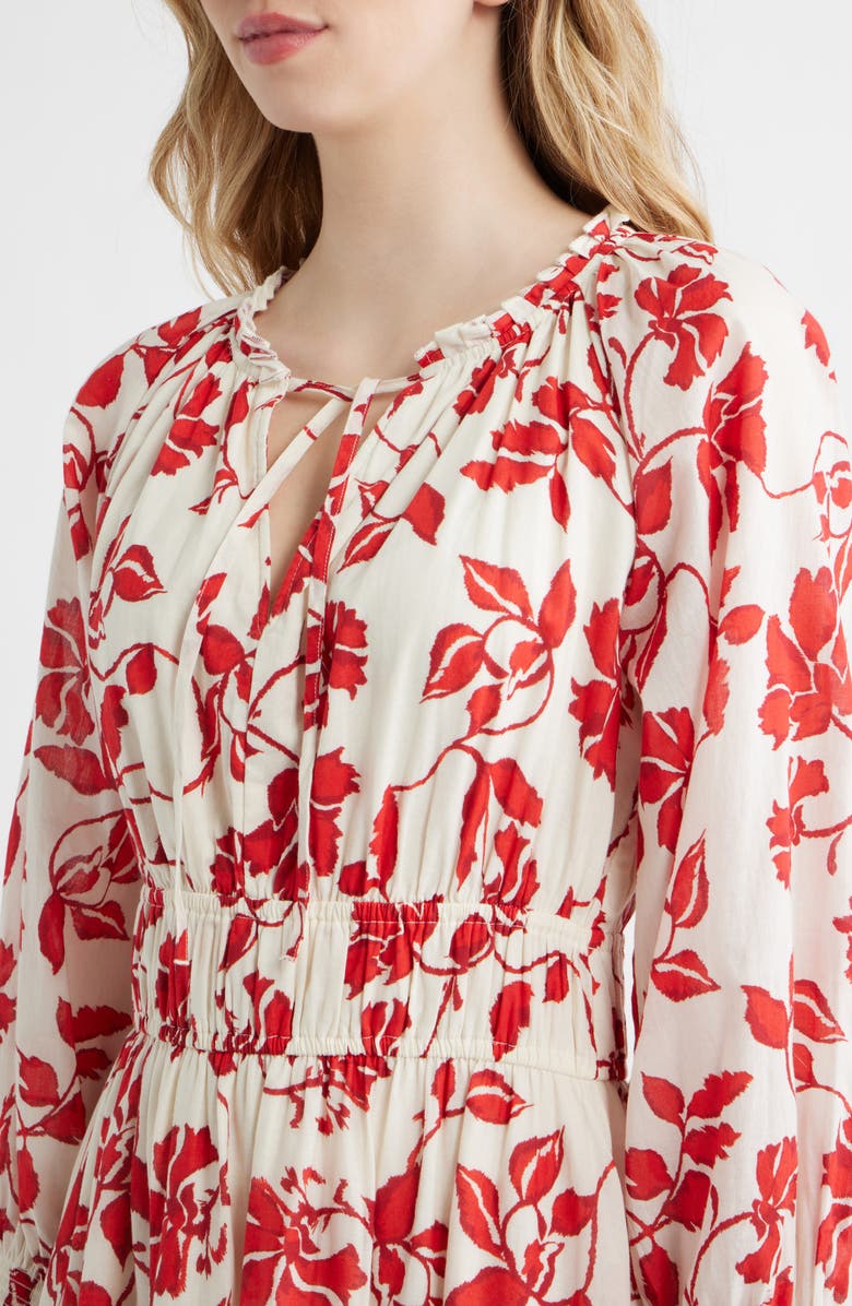 Rails Matia Floral Long Sleeve Cotton Maxi Dress, Alternate, color, Red Jasmine
