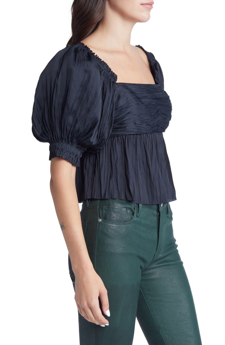 FRAME Puff Sleeve Empire Waist Blouse, Alternate, color, 