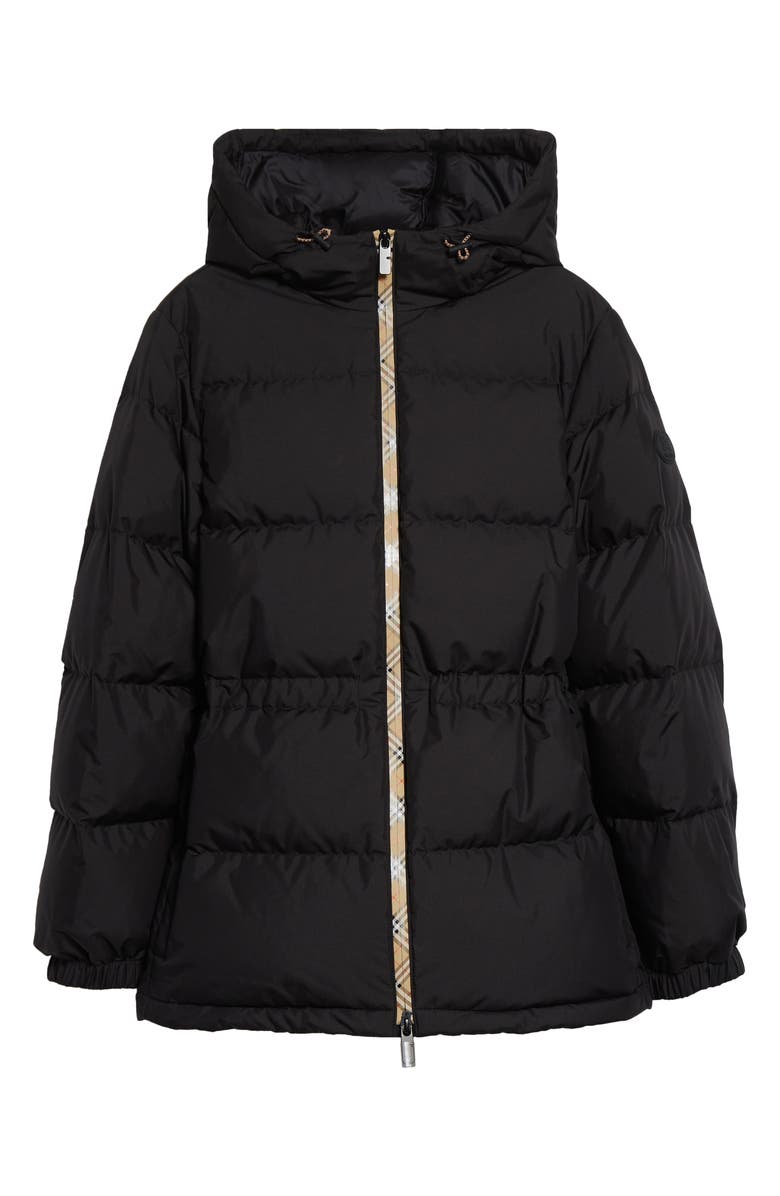 Burberry Keswick Quilted Down Hooded Puffer Jacket, Alternate, color, Black