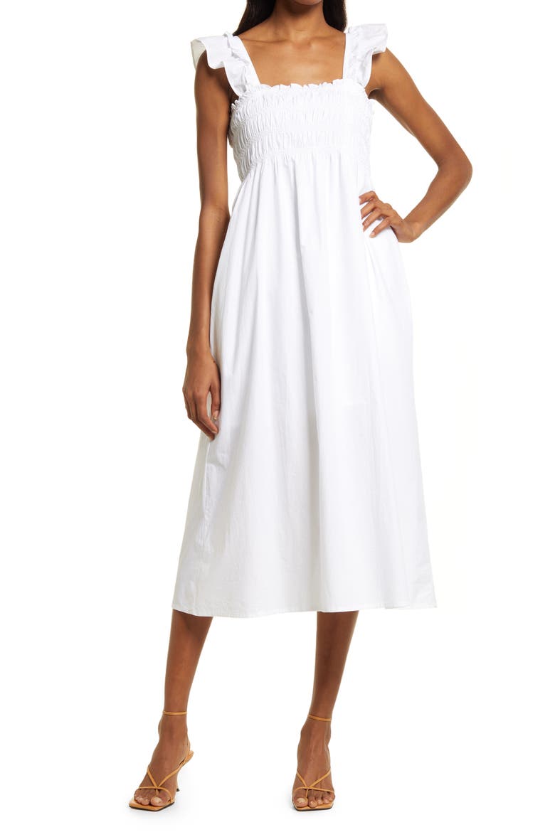 Isla Organic Cotton Sundress, Main, color, LINEN WHITE